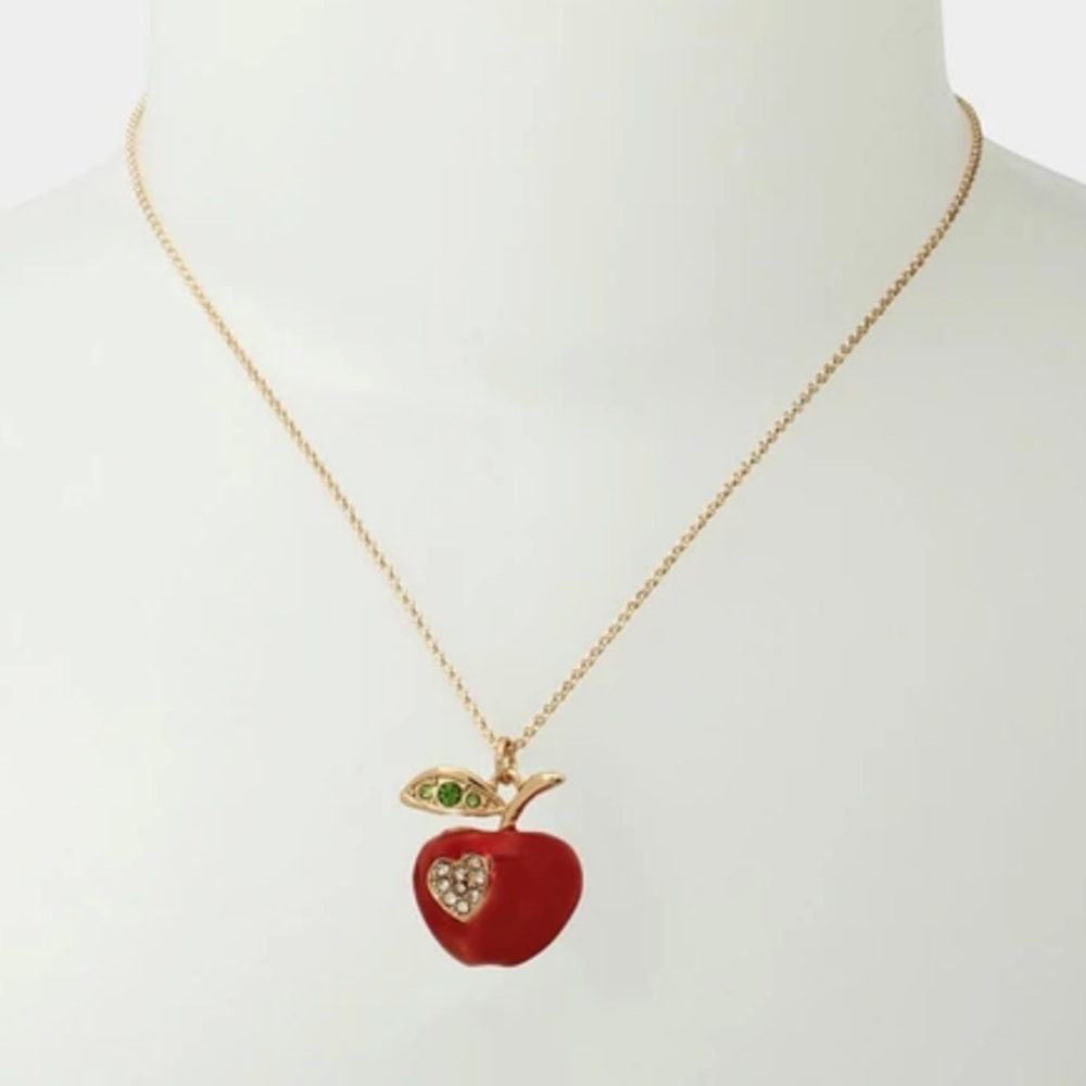 New Betsey Johnson BACK TO SCHOOL APPLE SET RED - Picture 3 of 12